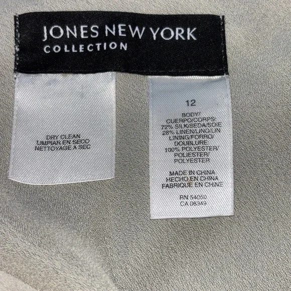 VTG Jones NY‎ Sz 12 Chocolate Brown Lace Linen Embroidered Silk Flare Skirt Boho - Picture 9 of 9